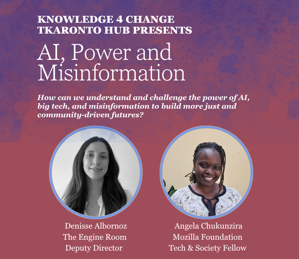 Knowlege 4 Change Tkaronto Hub: AI, Power and Misinformation